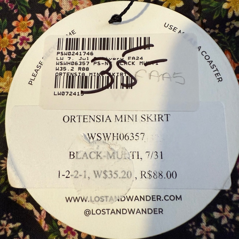 Lost + Wander Floral Skater Skirt - Black and Multicolor,Ortensia Mini Skirt - Picture 11 of 12